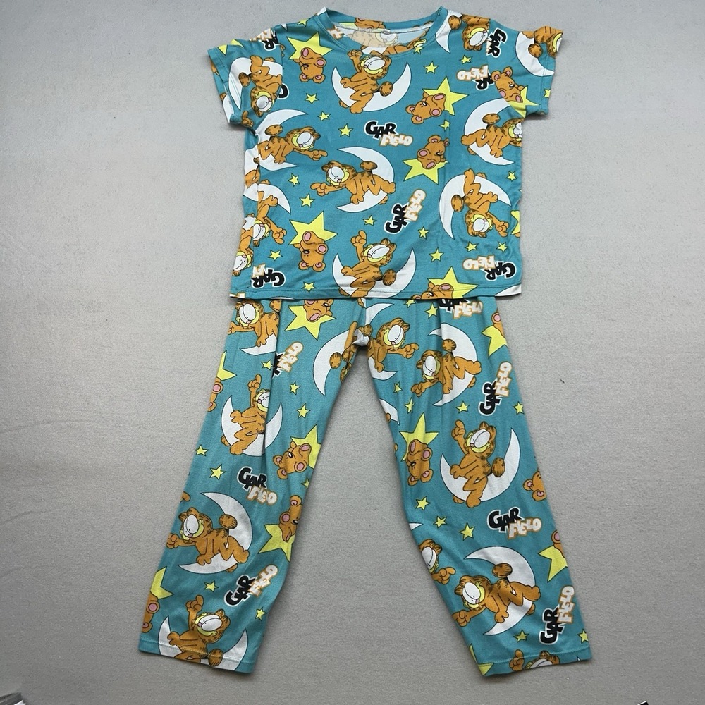 Vintage Nickelodeon Garfield Kids Long Sleeve Top& Pants Pajama Set No Sz